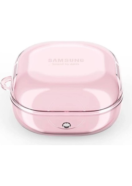 Samsung Galaxy Buds 2 Için Kılıf Askı Aparatlı Transparan Silikon Pembe [buds 2 ile Uyumlu Kılıf - Pembe]