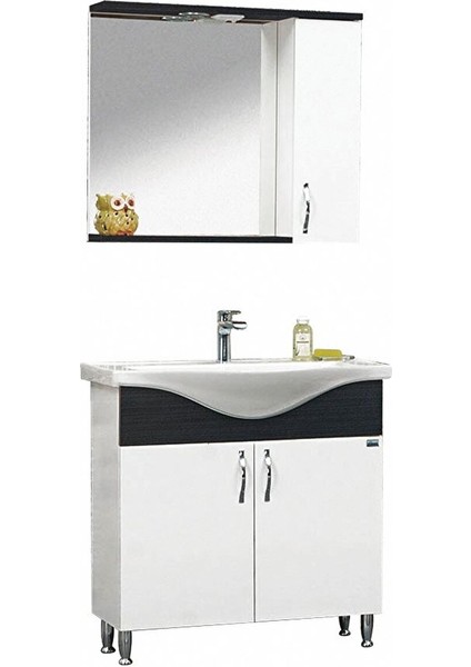 Petra Banyo Dolabı Siyah 80 cm