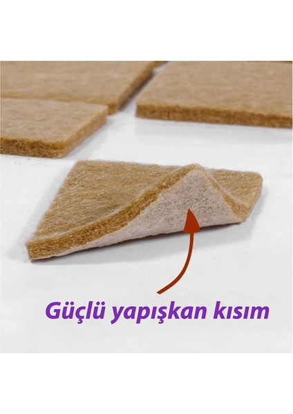 Yapışkanlı Kare Keçe Masa Sandalye Parke Zemin Ayak Koruyucu Kaydırmaz Keçesi 30X30 mm (21'li̇ Paket) modelleri