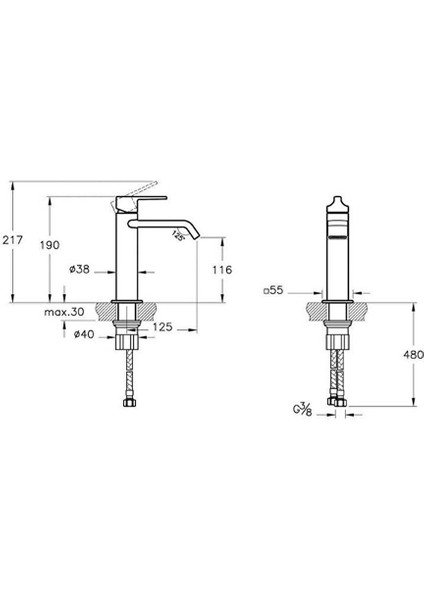 Suit Lavabo Bataryası Krom A42816 Gümüş fırsatları