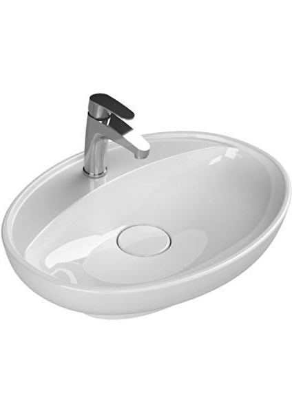 Turkuaz Cerastyle Lal C Serisi Tezgah Üstü Lavabo 60*45,5 cm