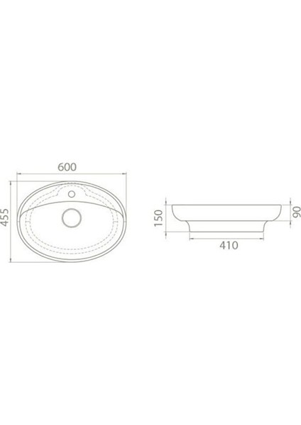 Turkuaz Cerastyle Lal C Serisi Tezgah Üstü Lavabo 60*45,5 cm fırsatları