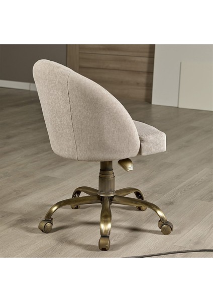 Joy Genç Odası Amortisörlü Tekerlekli Çalışma Sandalyesi Krem modelleri