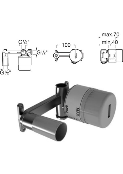 Universal Ankastre Lavabo Bataryası Sıva Altı Grubu (İç Seti) A525220603