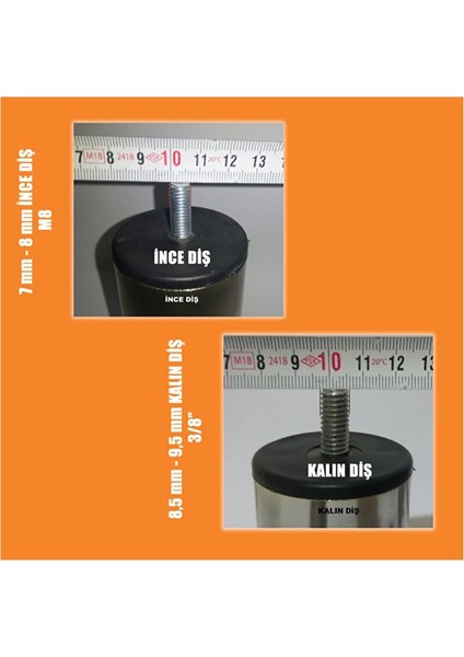 12 cm Baza Ayağı Koltuk Ayağı Kanepe Ayağı Civatalı 3/8" Kalın Diş 16 Adet fiyatları