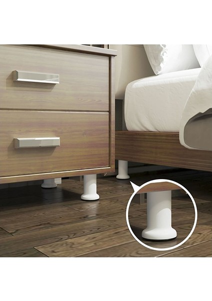 Mobilya Baza Ayağı 10 cm Beyaz 3/8" Kalın Diş modelleri