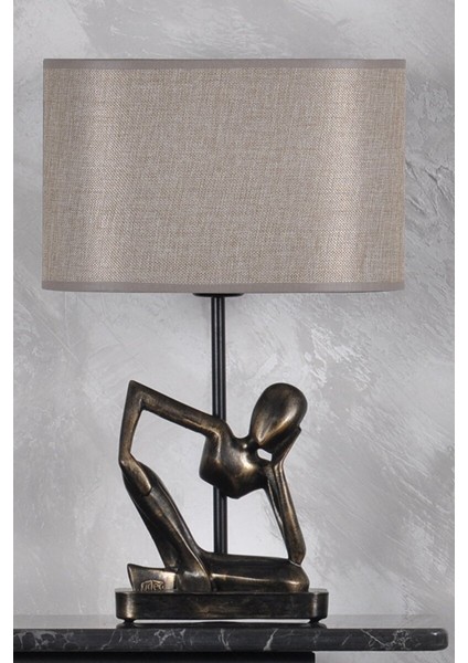 Modern Dizayn Insan Abajur Gold H.gold