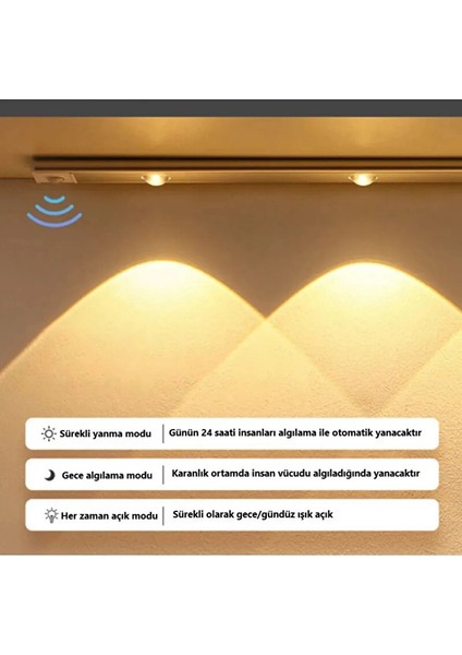 60CM Harekete Duyarlı LED Sensörlü USB Şarj Dim Edilebilir Taşınabilir Mutfak, Dolap, Gece Lambası fırsatları