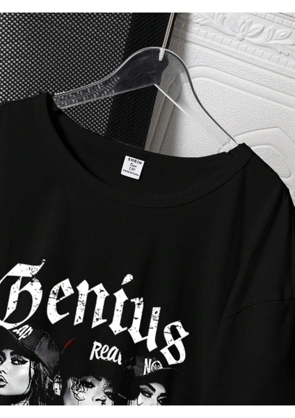 Genius Yazılı Oversize Tişört – Be Real, No Cap Temalı Sokak Modası Unisex Rahat Kesim Günlük Tshirt fiyatları