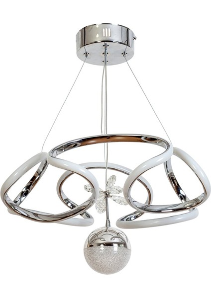 Şans Modern Avize LED 49W 49X45CM Alüminyum Profil Krom -AV-6117-4K-1TK