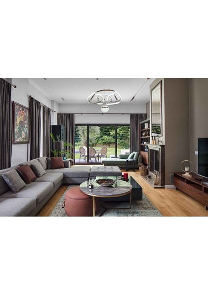 Şans Modern Avize LED 49W 49X45CM Alüminyum Profil Krom -AV-6117-4K-1TK fırsatları