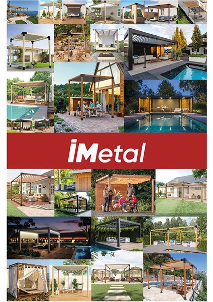 Sarar Ahşap Pergola Seti Duvardan Iki Bölümlü 90X90 mm Ahşaplar ve Tente Dahil