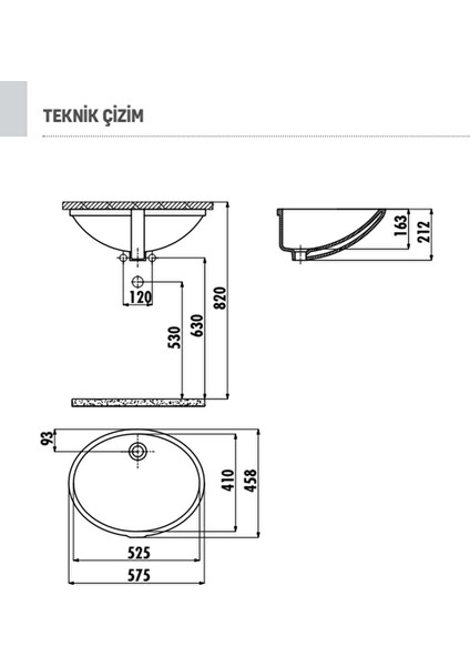 TP205 Tezgah Altı Lavabo 40*52 cm