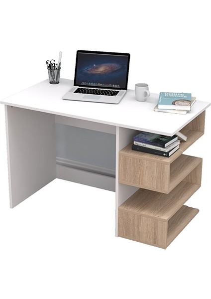 Lorea 4 Raflı Beyaz Sonomo Çalışma Masası modelleri