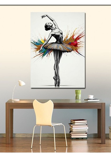 Kanvas Tablo Renkli Balerin 70X100 cm fiyatları