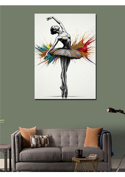 Kanvas Tablo Renkli Balerin 70X100 cm modelleri