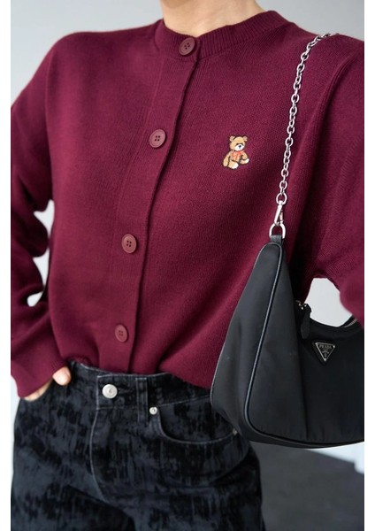 Ayıcıklı Hırka - Bordo indirimleri