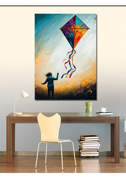 Kanvas Tablo Uçurtma Uçuran Çocuk 50X70 cm fiyatları