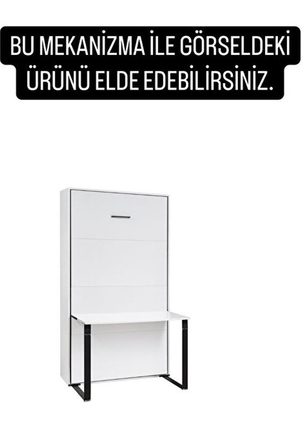 Akıllı Mobilya Ahşap Kasalı Duvar Yatağı Mekanizması Masalı (Kendi Duvar Yatağını Yap) 90X190 cm