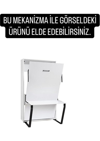 Akıllı Mobilya Ahşap Kasalı Duvar Yatağı Mekanizması Masalı (Kendi Duvar Yatağını Yap) 90X190 cm