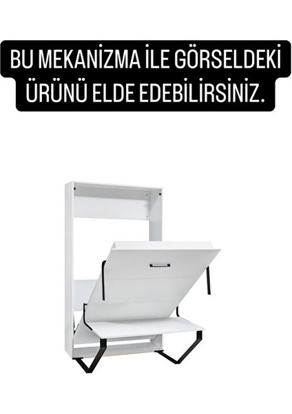 Akıllı Mobilya Ahşap Kasalı Duvar Yatağı Mekanizması Masalı (Kendi Duvar Yatağını Yap) 90X190 cm