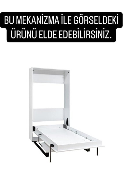 Akıllı Mobilya Ahşap Kasalı Duvar Yatağı Mekanizması Masalı (Kendi Duvar Yatağını Yap) 90X190 cm