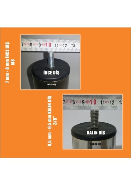 10 cm Baza Ayağı Koltuk Ayağı Kanepe Ayağı Civatalı 3-8" Kalın Diş 10 Adet fiyatları