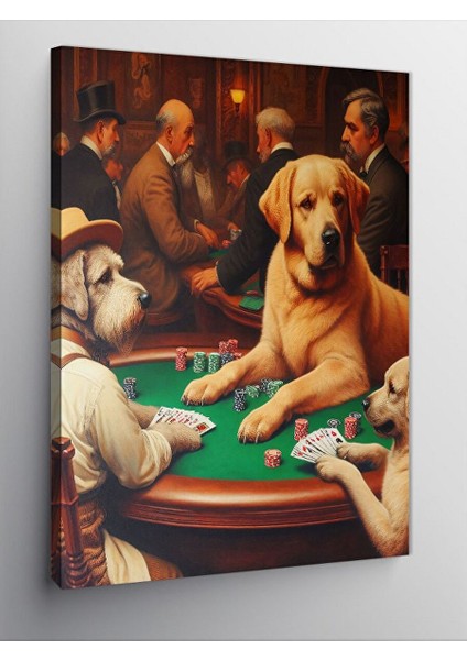 Kanvas Tablo Kumarbaz Köpekler 50X70 cm