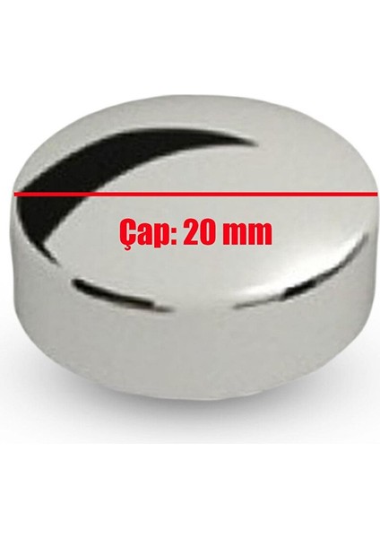 Dekoratif Vida Kapağı Kapatıcı 20 mm Parlak Krom Metal Vida Tapası Tıpası (100 Adet) fırsatları