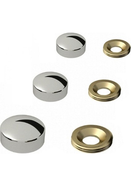 Dekoratif Vida Kapağı Kapatıcı 20 mm Parlak Krom Metal Vida Tapası Tıpası (100 Adet) indirimleri