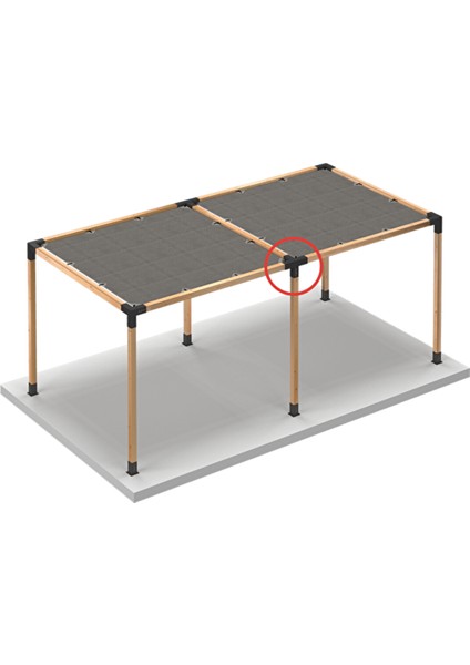 14 x 14 Ahşap Kirişler Için Tflex 3 Kollu Pergola Kenar Orta Braketi