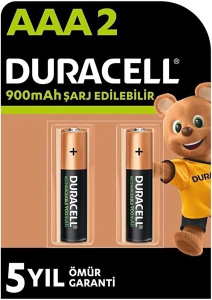 Şarj Edilebilir Aaa Ince Kalem Pil (2'li Paket), 900 Mah Nimh,