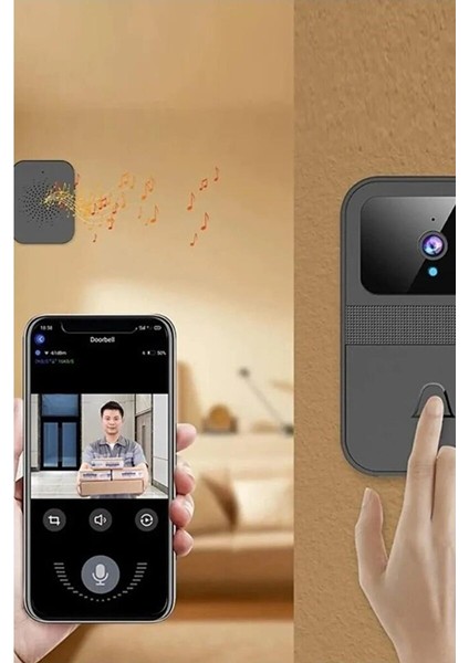 Torima D9 Siyah Akıllı Su Geçirmez Kablosuz Kapı Zili fırsatları