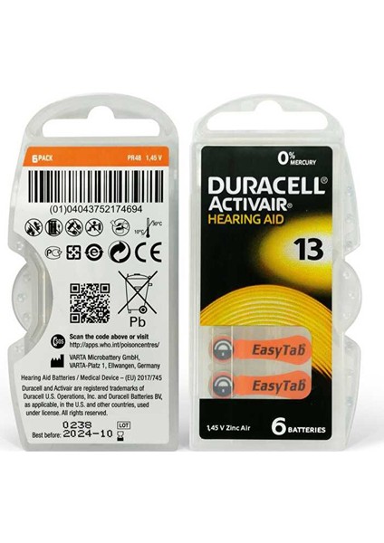 Activair 13 6'lı Kulaklık Pili