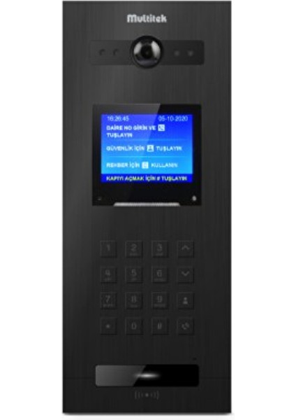Ip Interkom Linux Lik-35 3.5 Inç LCD 2mp Görüntülü Kameralı Zil Kapı Paneli Metal Buton Siyah Kasa 9g 06 01 0001