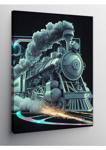 Kanvas Tablo Buharlı Tren 100X140 cm