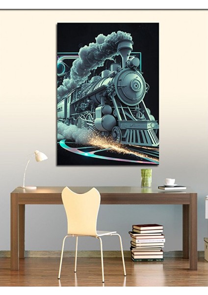 Kanvas Tablo Buharlı Tren 100X140 cm modelleri