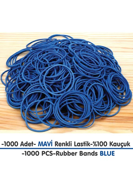 Paket Lastiği Mavi 1000ADET %100 Kauçuk Okul-Kırtasiye-Paketleme-Ambalaj Mavi