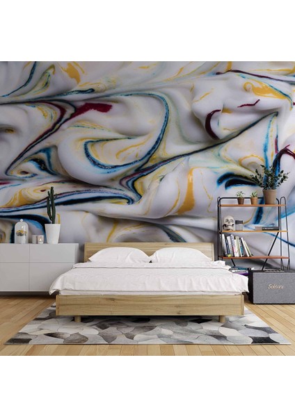 3 Boyutlu Renkli Köpük Desenli Duvar Kağıdı - DKM724017 525X200 cm fiyatları