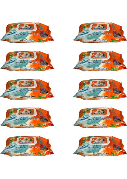 Freshmaker Islak Havlu Mendil - Alkolsüz - Ph Dengelenmiş - Çiçeksi Kokular - 90 Adetlik 10 Paket