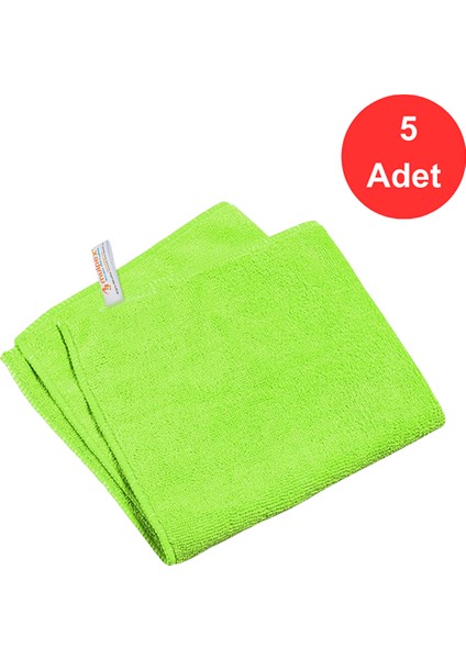 Mikrofiber Genel Temizlik Bezi Yeşil 40X40 Cm. - 5 Adet
