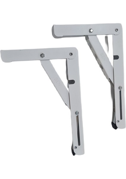 Şen Metal Mandallı Katlanabilir Masa Konsolu Beyaz 40CM (1çift)