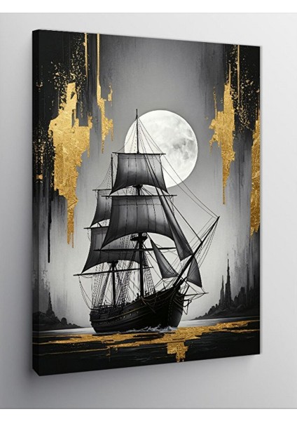 Kanvas Tablo Karanlıkta Gemi 50X70 cm