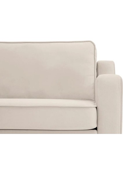 Klem Slim Loveseat Ahşap Ayak - Kadife Vanilya