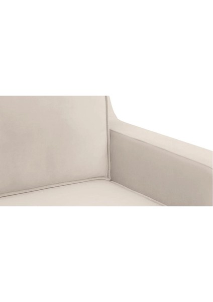 Klem Slim Loveseat Ahşap Ayak - Kadife Vanilya