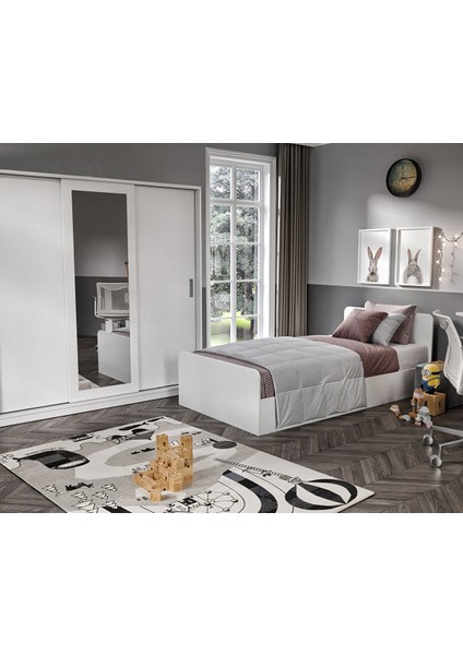 Anemon 3 Parçalı Tek Kişilik Mdf Genç Odası Takımı - Tamamı Mdf Gardrop, Masa, Karyola fiyatları