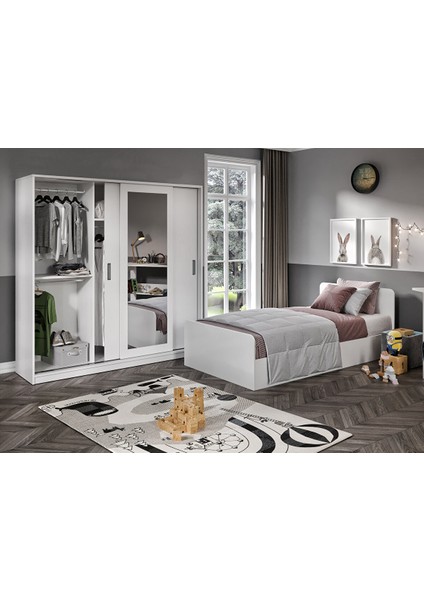 Anemon 3 Parçalı Tek Kişilik Mdf Genç Odası Takımı - Tamamı Mdf Gardrop, Masa, Karyola modelleri