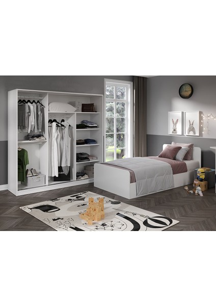 Anemon 3 Parçalı Tek Kişilik Mdf Genç Odası Takımı - Tamamı Mdf Gardrop, Masa, Karyola indirimleri