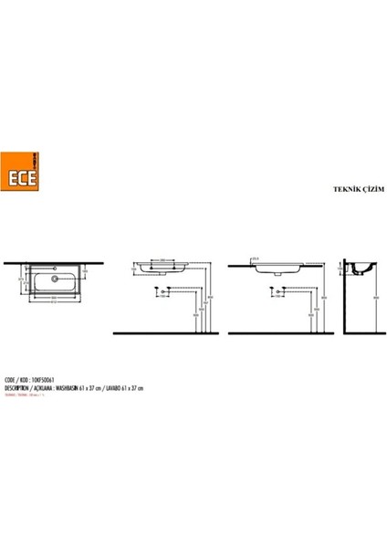 Linea 61 cm Lavabo fiyatları