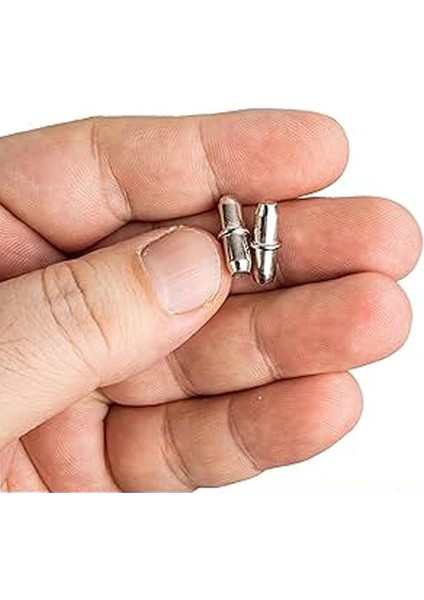 Metal Halkalı Raf Pimi Cam Ahşap Metal Raf Tutucu Çivisi Mobilya Dolap Pimi (25 Adet)